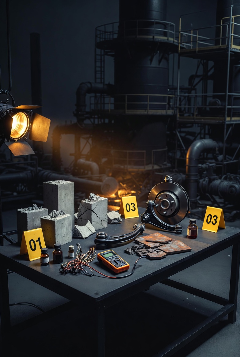 Perícia de engenharia aplicada a veículos, máquinas e estruturas.